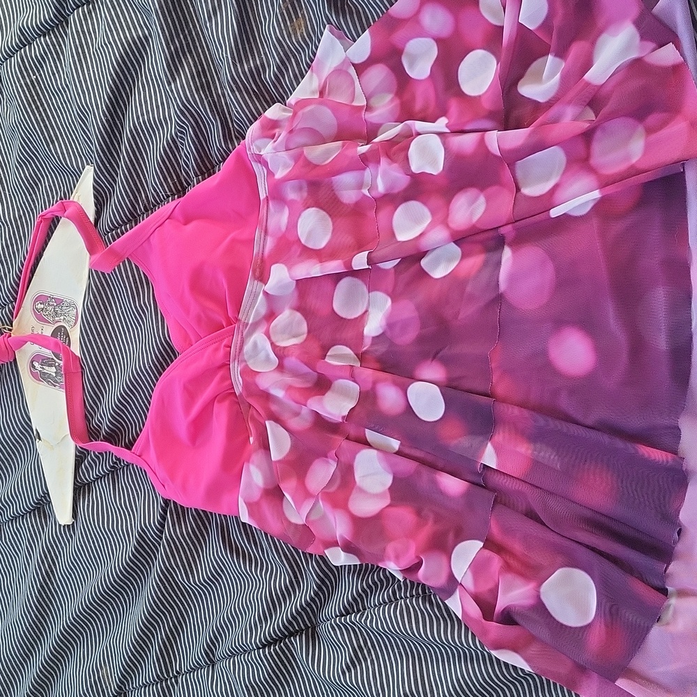 Source Unknown Pink and Purple Backless Dress